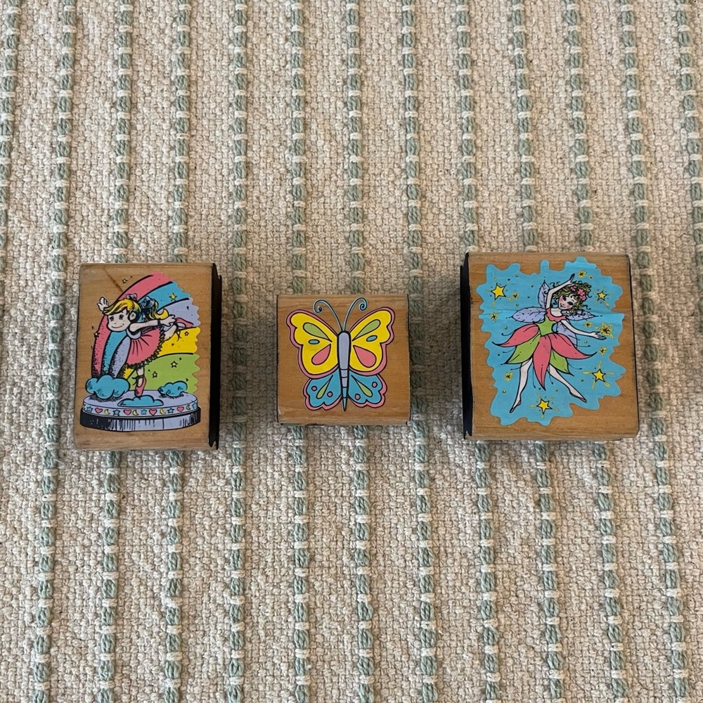 Wooden Stamps - Fairy, Princess, Butterfly - Set of 3